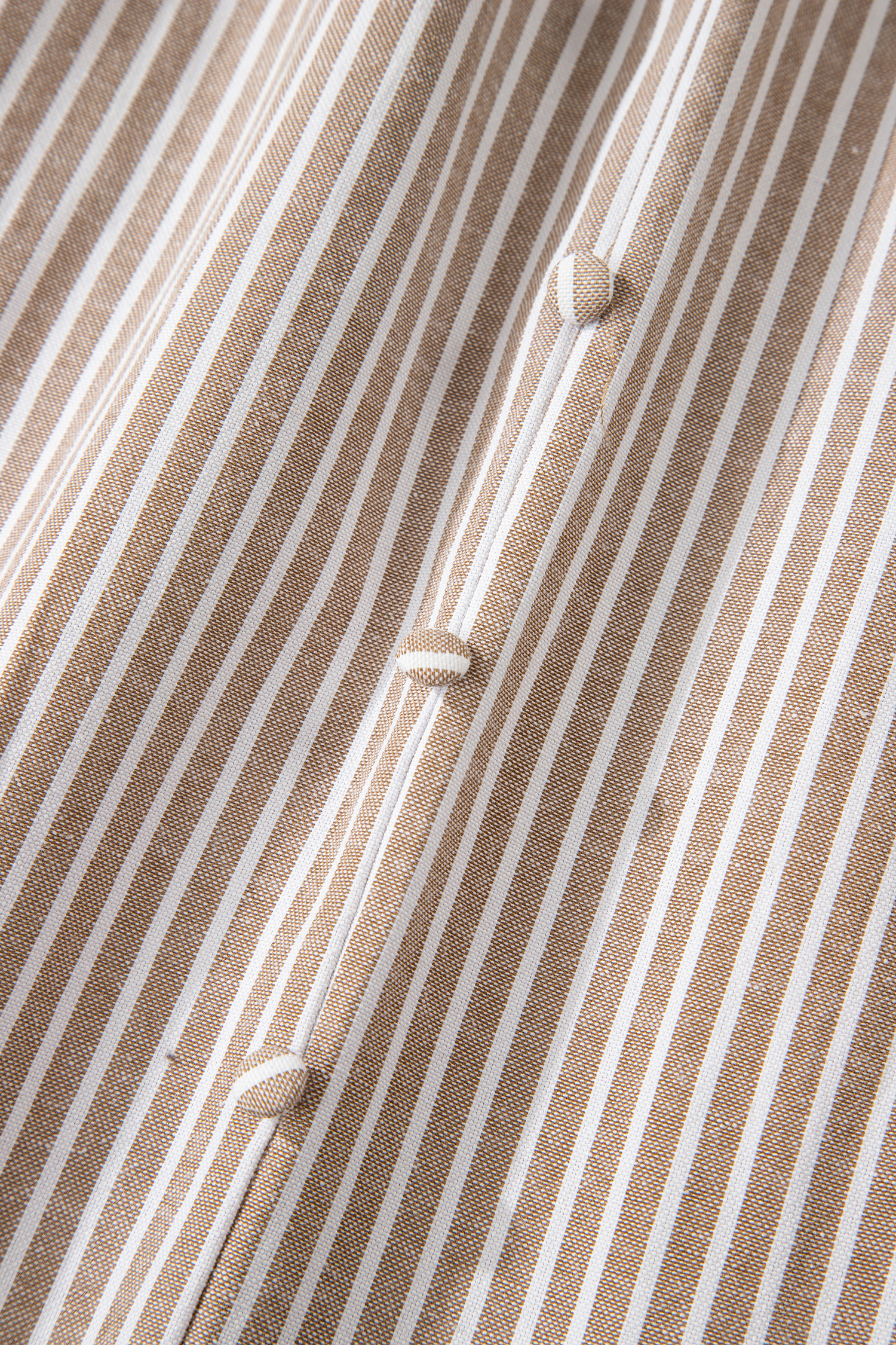 Khaki Stripe Flutter Sleeve Buttoned Front Slit Maxi Dress - loveforevers