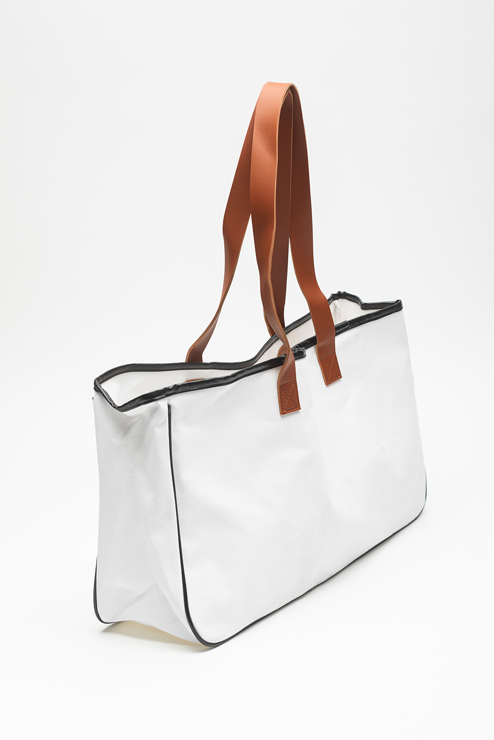White BEACH PLEASE Print Large Canvas Tote Bag - loveforevers