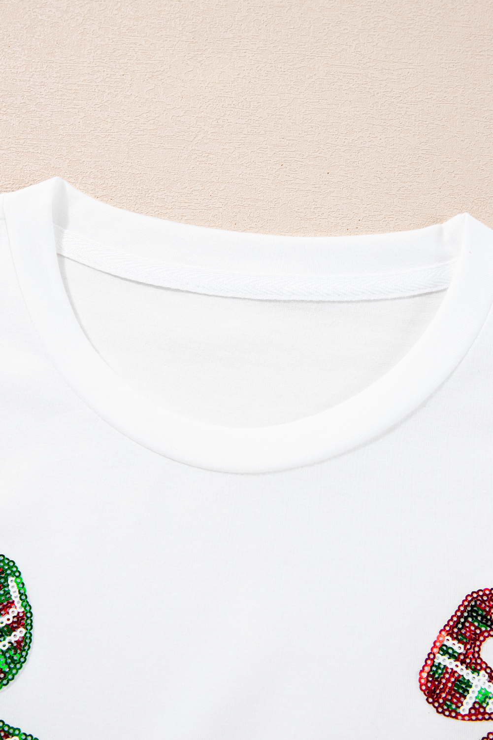 White Christmas Bowknot Graphic Cotton Blend T Shirt - loveforevers