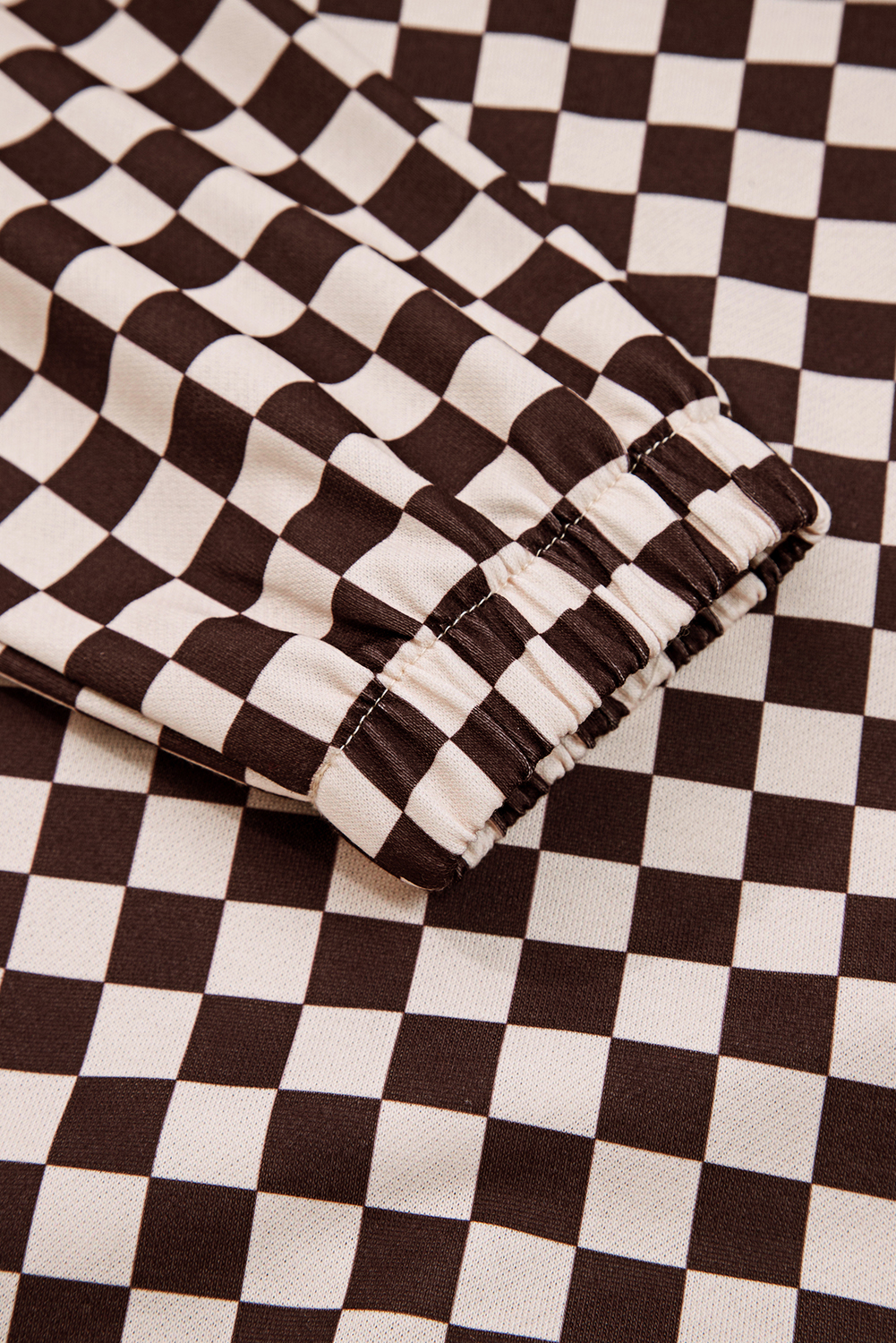Black Athleisure Checkered 2pcs Pants Set - loveforevers