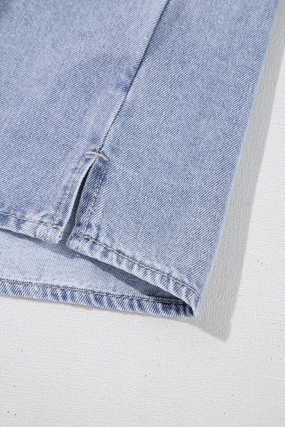 Dusk Blue Denim Pinup Folded Cap Sleeve Shirt - loveforevers