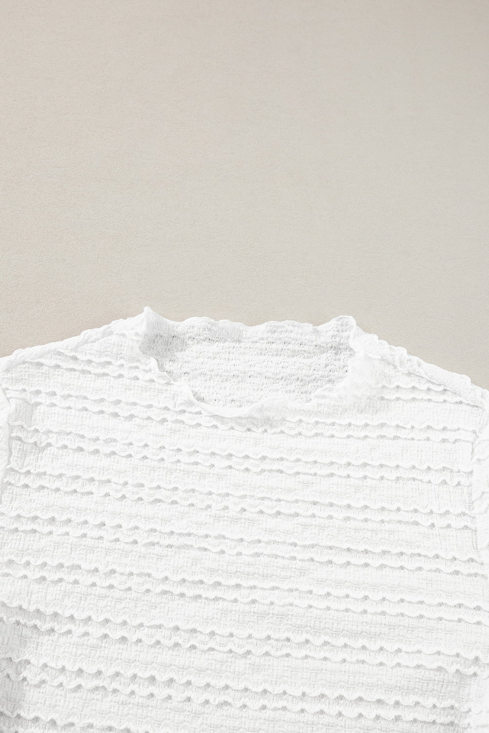 White Knit Jacquard Slim Fit Top - loveforevers