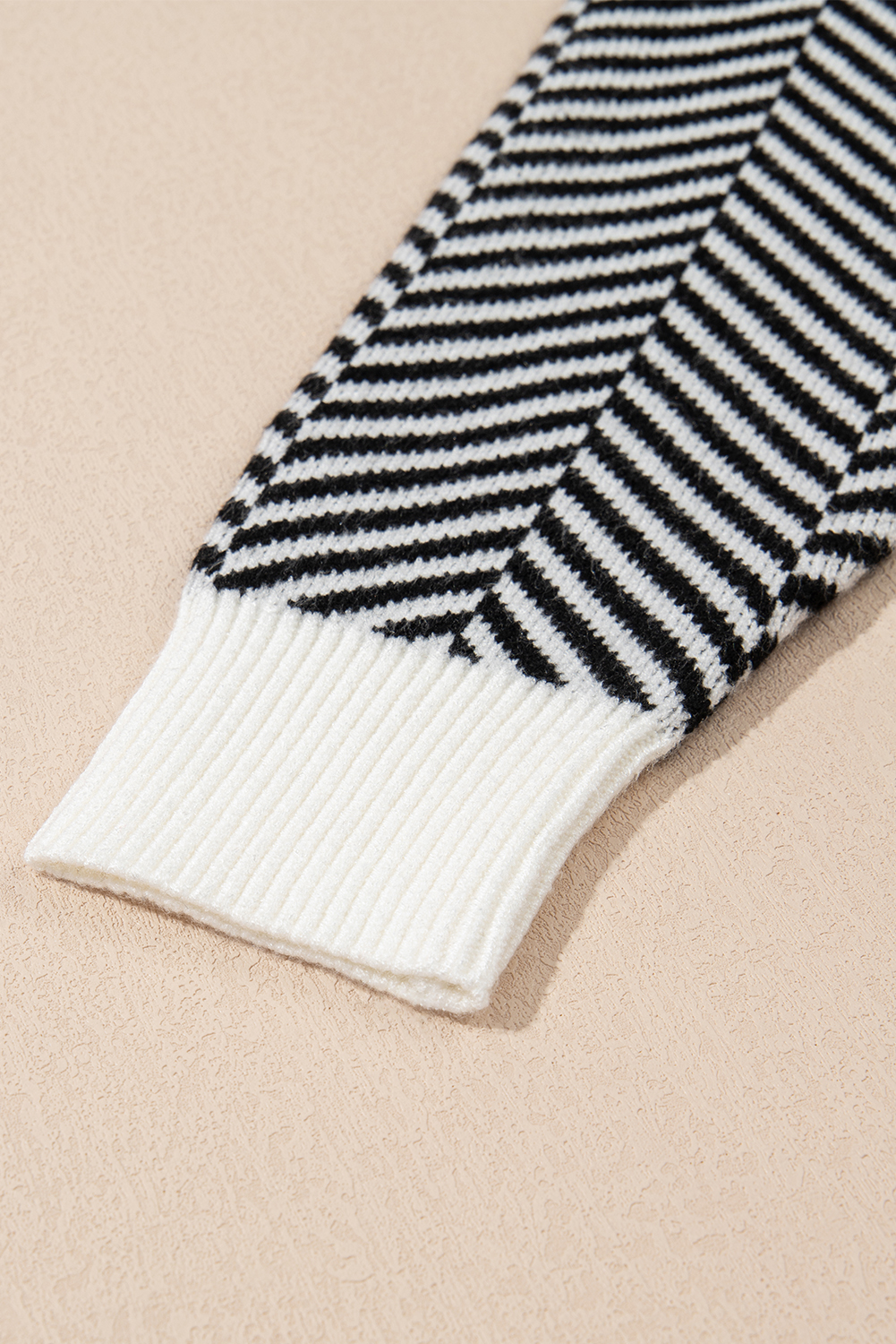 Coffee Contrast Edge Crew Neck Drop Shoulder Sweater - loveforevers