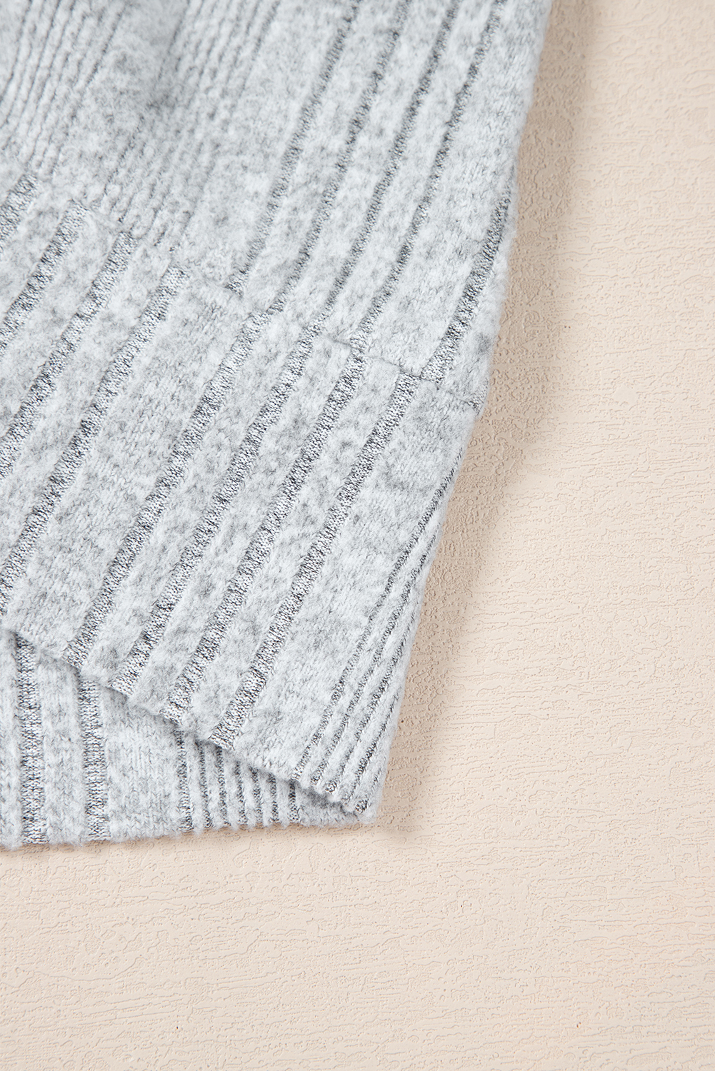 Light Grey Textured Crossover Backless Knit Long Sleeve Top - loveforevers