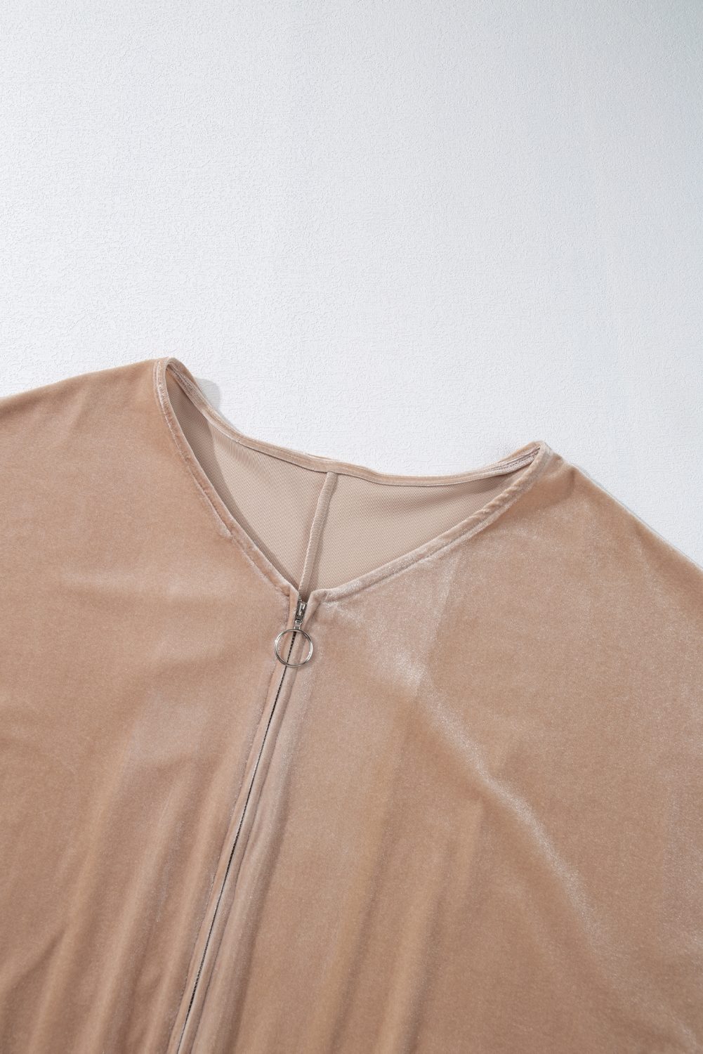 Parchment Velvet Zipped Top and Joggers Two Piece Set - loveforevers