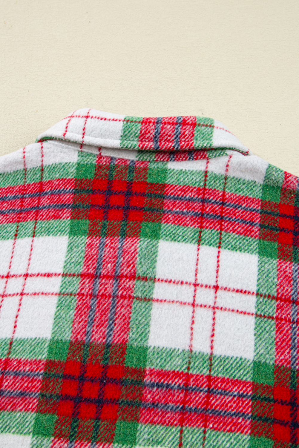 Red Christmas Plaid Casual Flannel Shacket - loveforevers