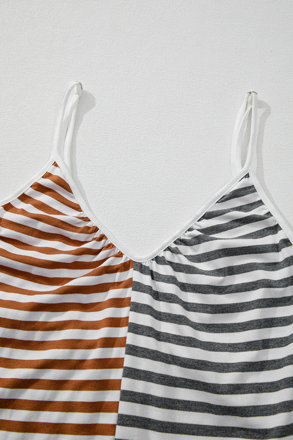 Yellow Stripe Two Tone Contrast Spaghetti Strap Backless Overall - loveforevers