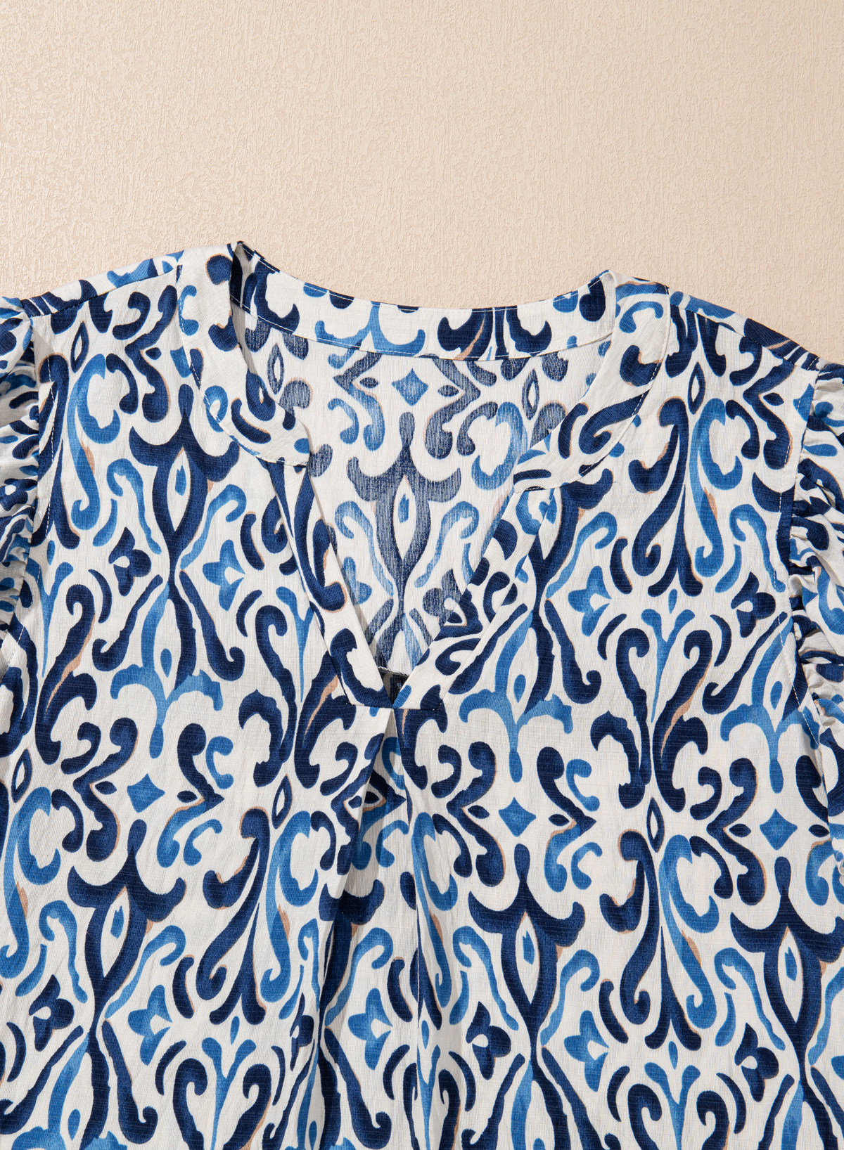 Sky Blue Boho Print Smocked High Waist Maxi Dress - loveforevers