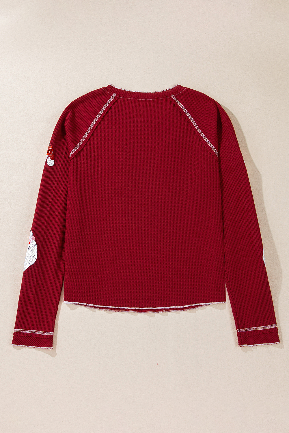 Smoke Gray Textured Round Neck Long Sleeve Top - loveforevers