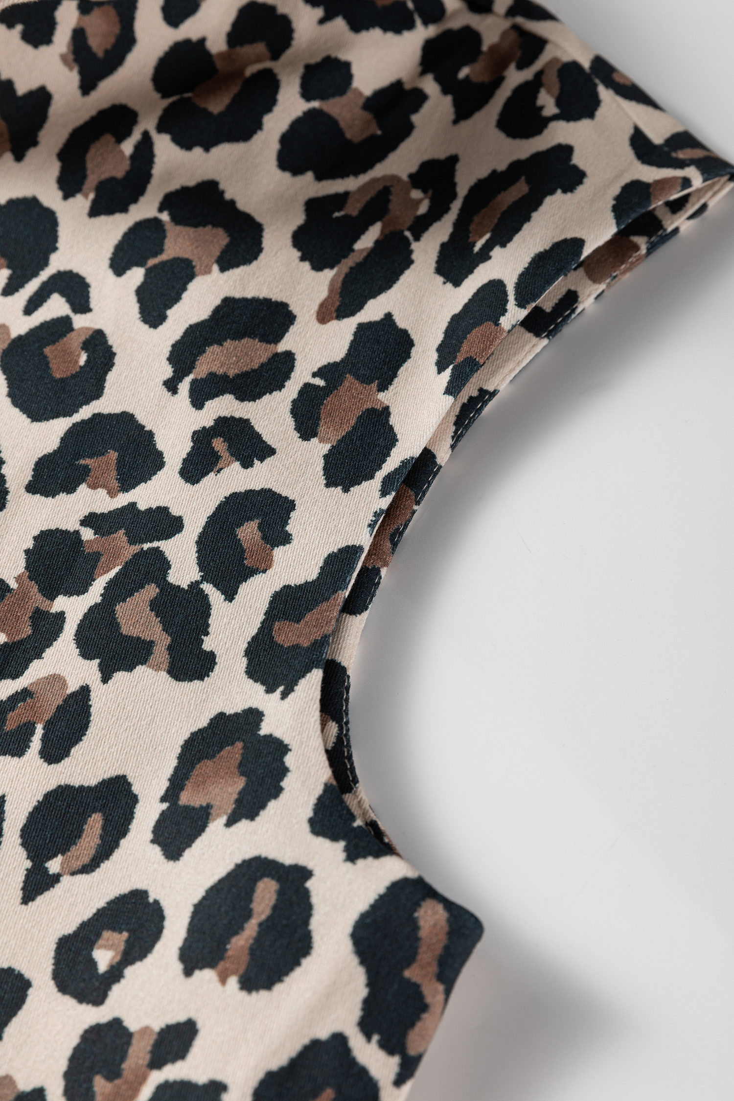 Brown Leopard Open Front Jacket Vest - loveforevers