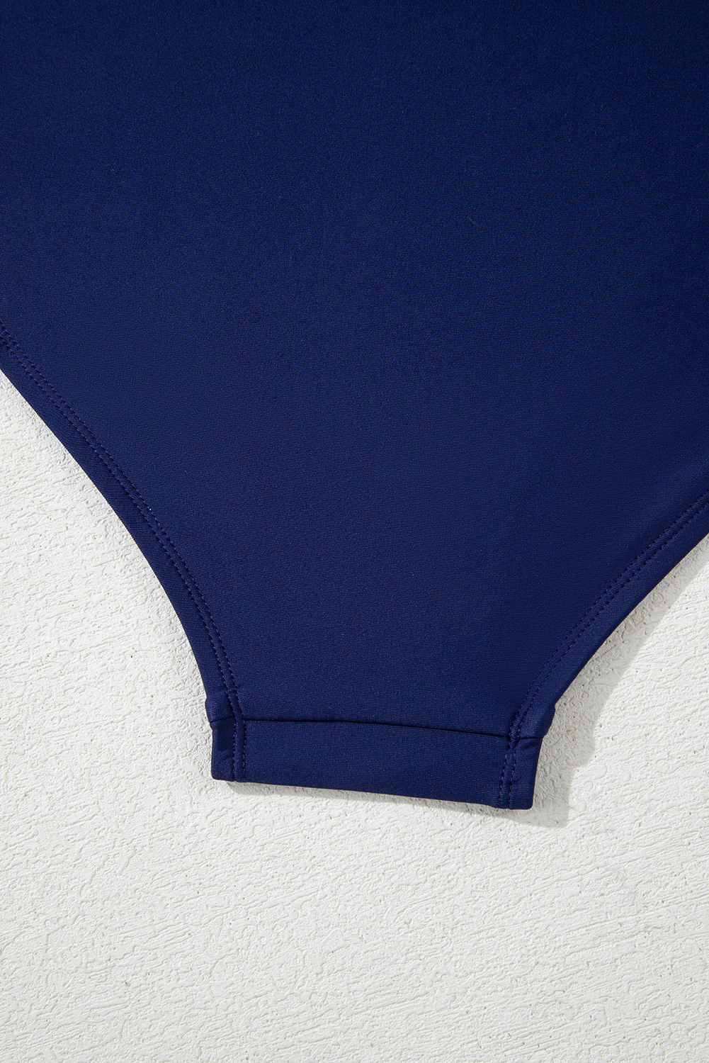 Navy Blue Abstract Print Frilled Trim Spaghetti Straps Tankini Set - loveforevers