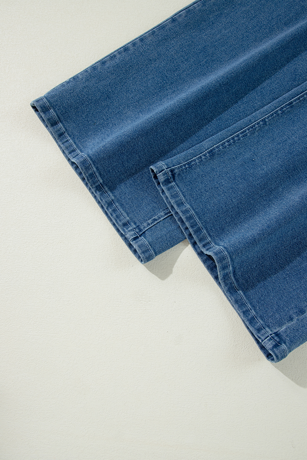 Dusk Blue Adjustable Tie Straps Cropped Wide Leg Denim Overalls - loveforevers