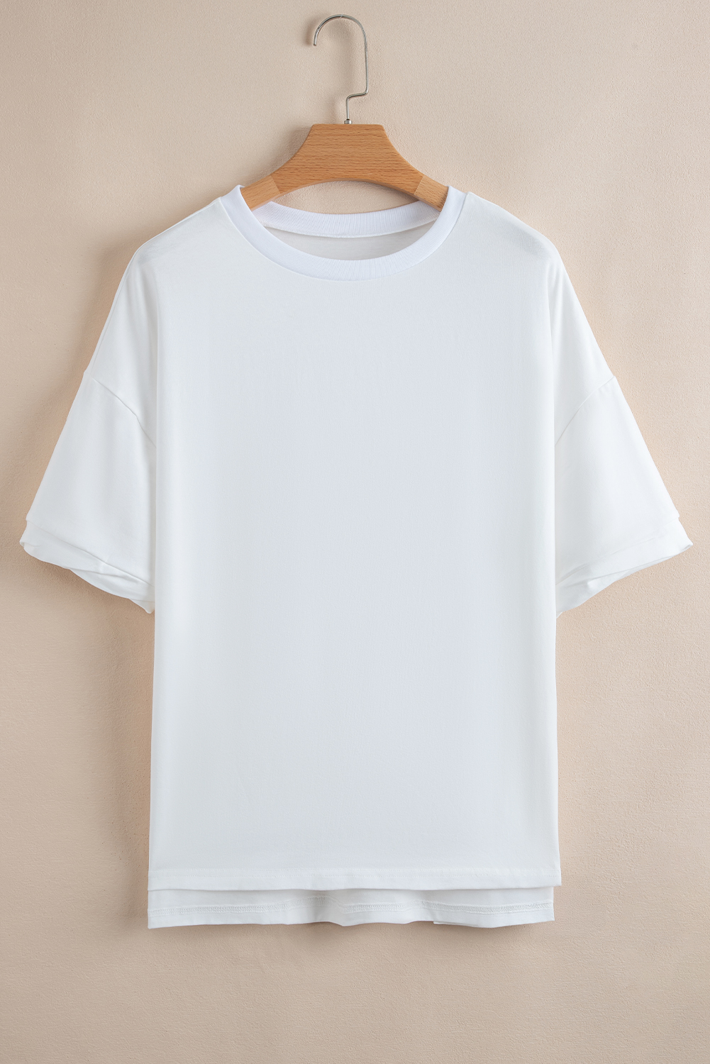 Black Loose Half Sleeve Hi Low Hem T Shirt - loveforevers