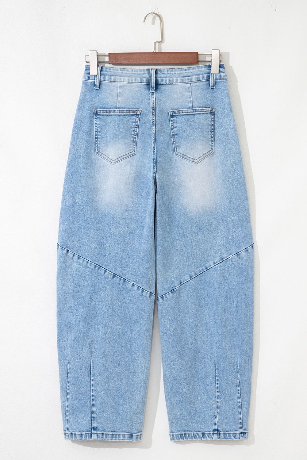 Beau Blue Flower Patched Light Wash Cropped High Waist Jeans - loveforevers