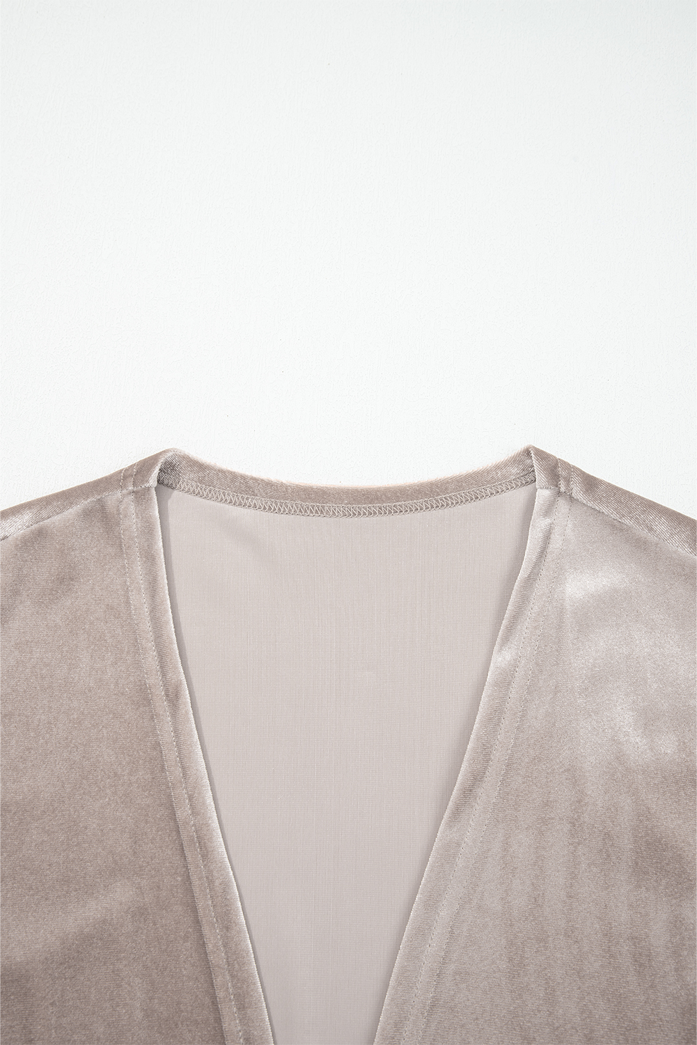 Smoke Gray 3/4 Sleeve Open Front Velvet Kimono - loveforevers
