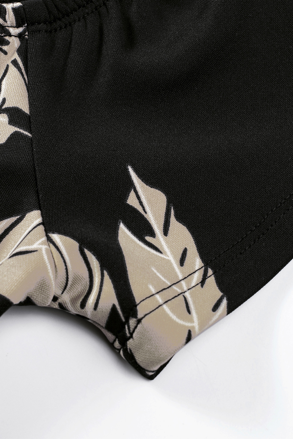 Black Pattern Print Off Shoulder Slit Bodycon Midi Dress - loveforevers