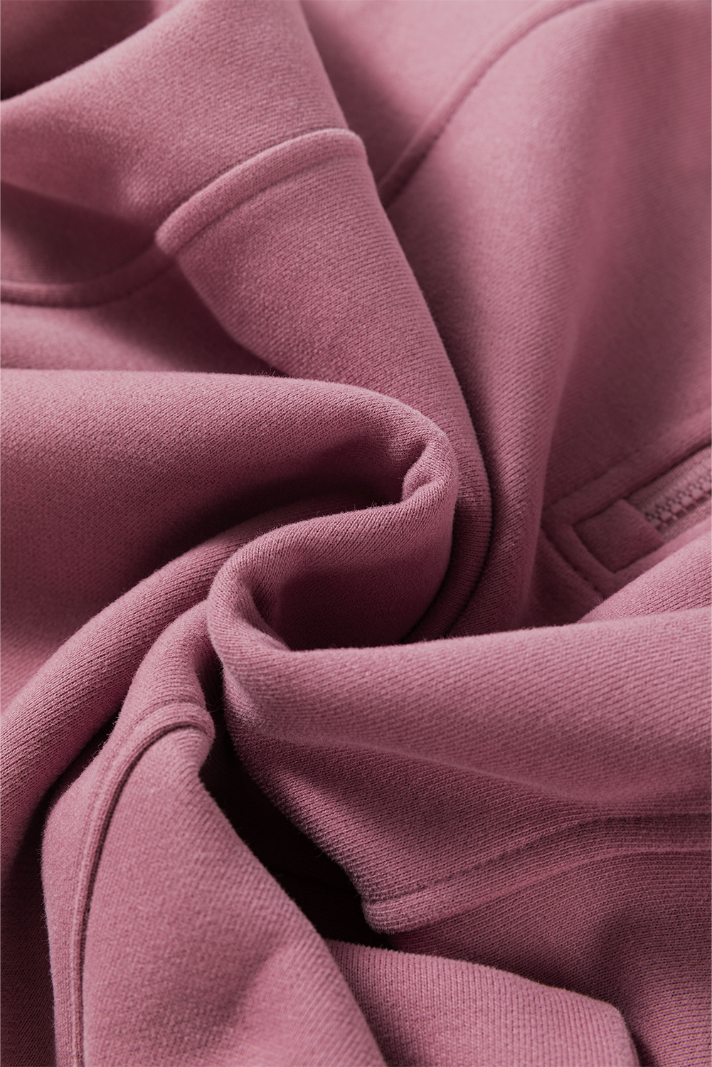 Fushia Zipped Neck Pullover Drop Shoulder Sweatshirt - loveforevers