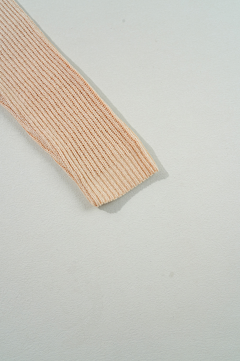 Apricot Cable Knit Drop Shoulder Side Slits Loose Sweater - loveforevers