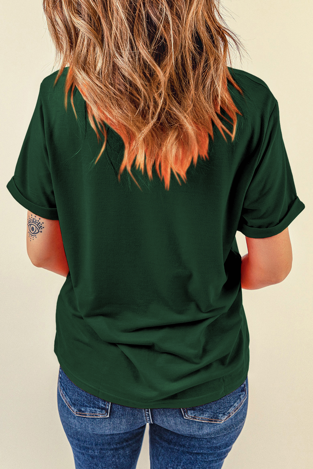Khaki Casual Plain Crew Neck Tee - loveforevers