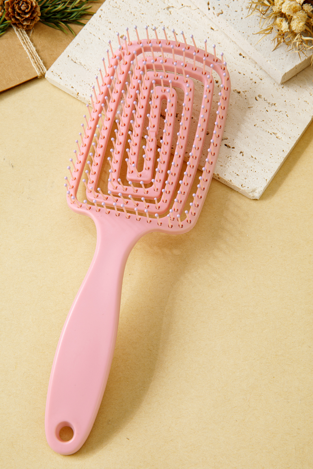 Gossamer Pink ABS Fluffy Hair Volume Comb - loveforevers