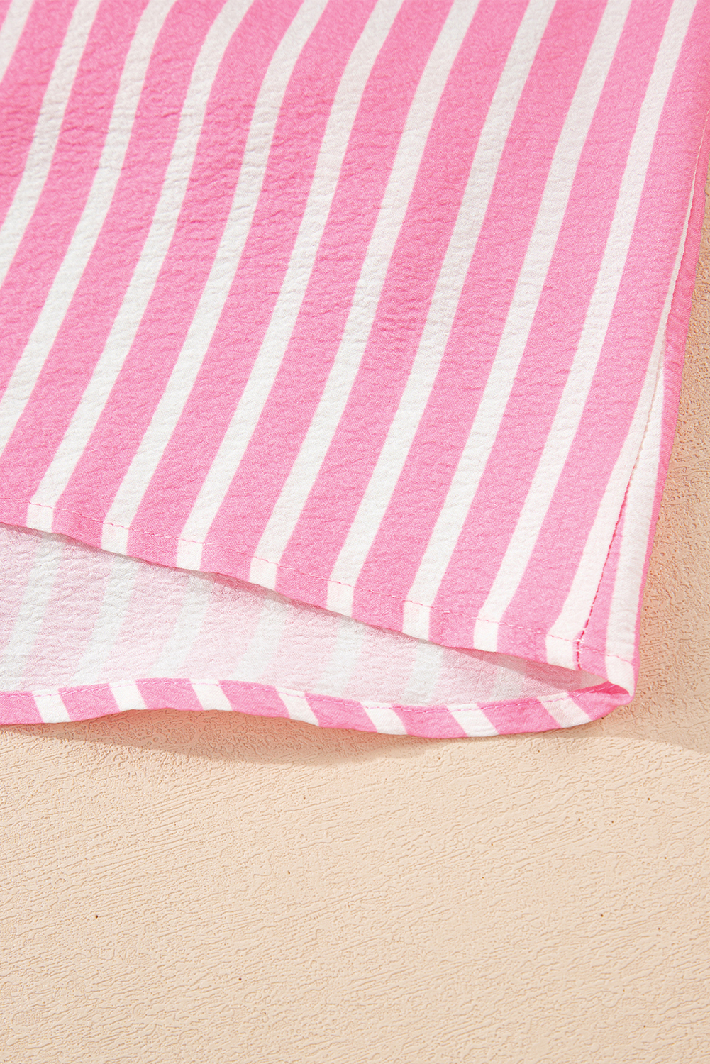 Pink Stripe Buttoned Front Long Sleeve Top and Pants 2 Piece Sleepwear - loveforevers