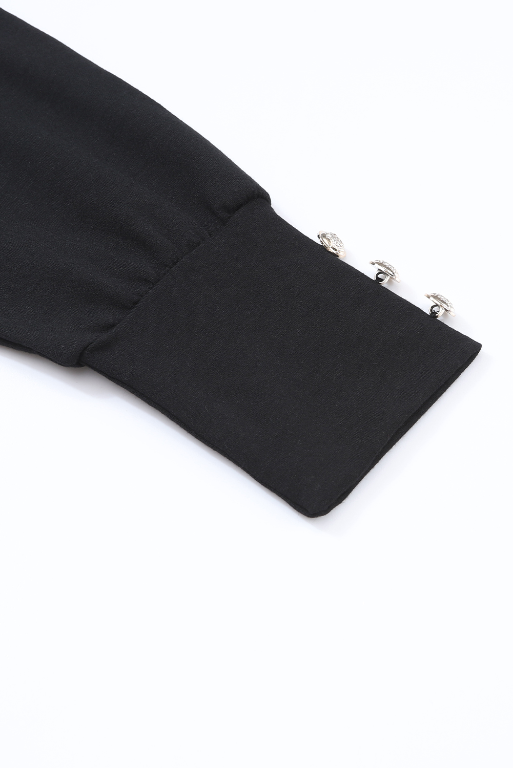 Black Asymmetrical Cut Out Buttoned Long Sleeve Top - loveforevers