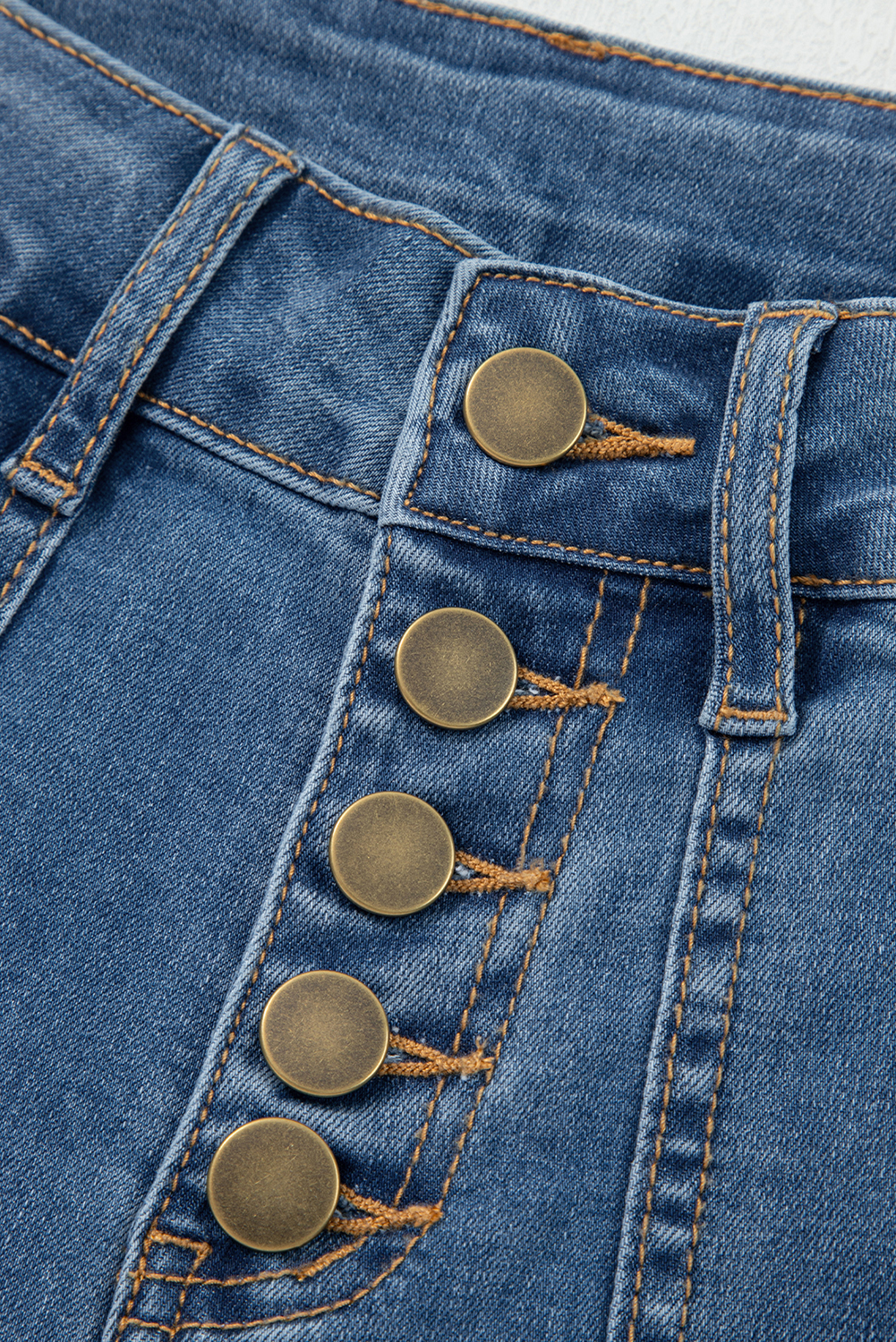 Ashleigh Blue Multi Buttons High Waist Wide Leg Jeans With Pockets - loveforevers