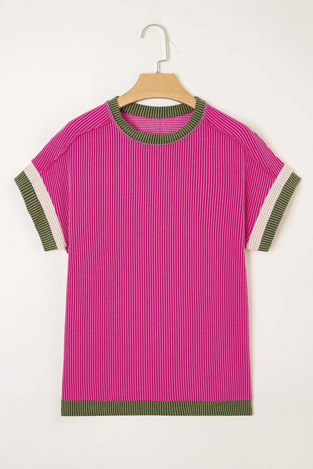 White Textured Knit Exposed Stitching T-shirt - loveforevers