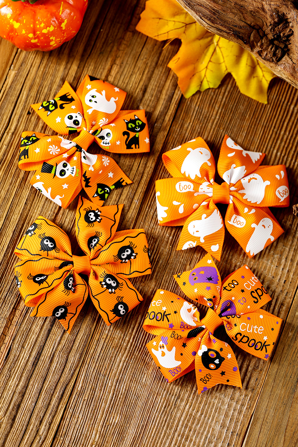 Citrus Halloween Random Pattern Bow Halloween Hair Clip - loveforevers