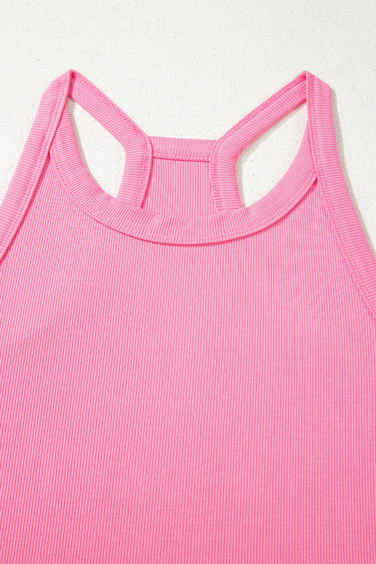 Sachet Pink Slim Ribbed Tank Top and Sweatpants Set - loveforevers