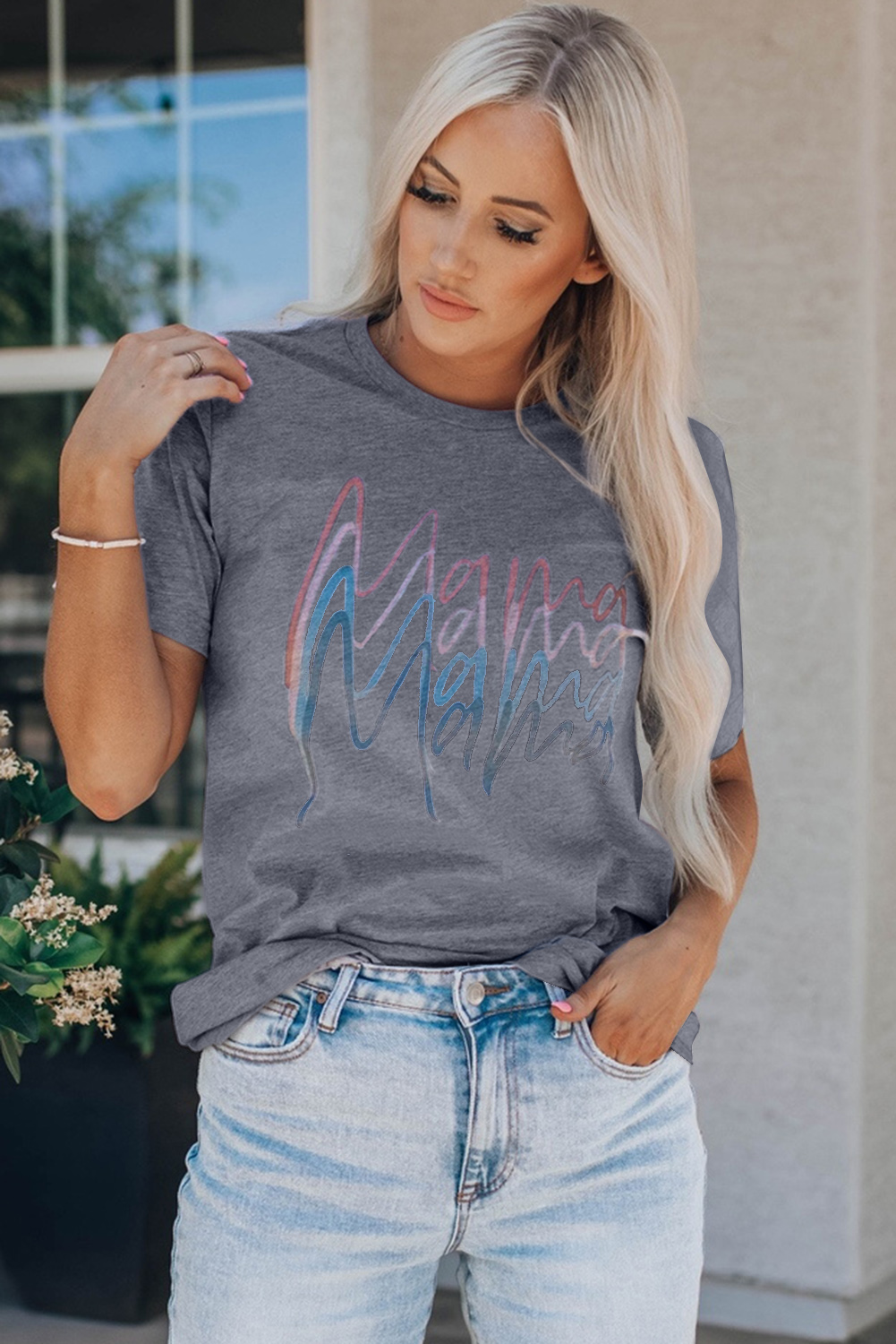 Gray Mama Quadruple Shadows Graphic Tee - loveforevers