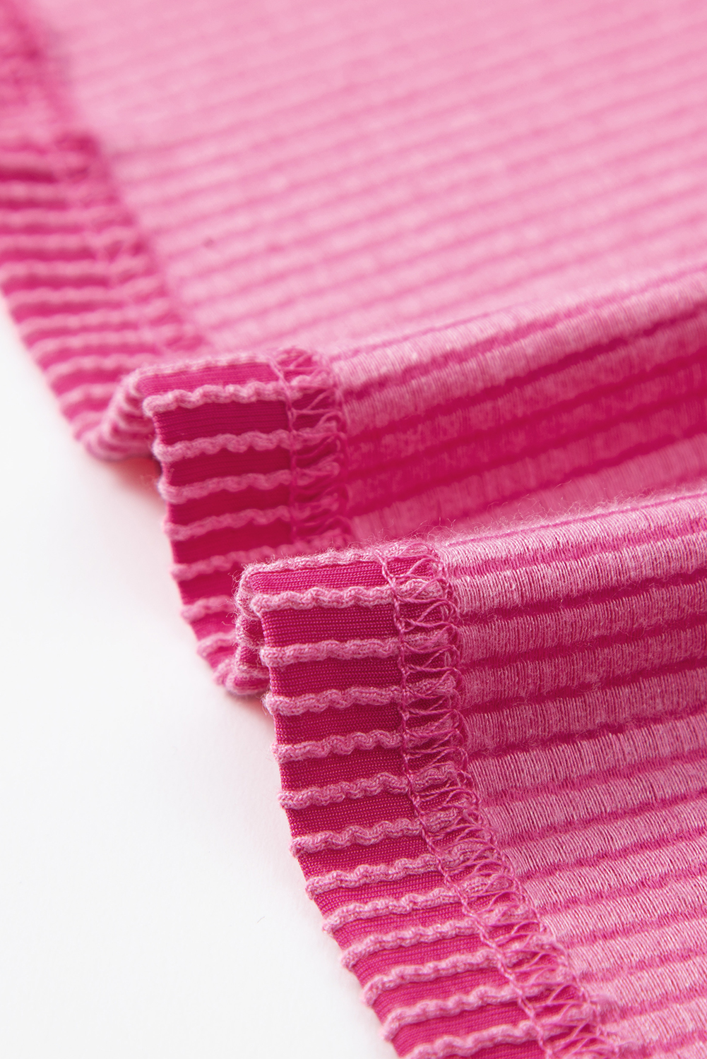 Pink Corded Knit Pocketed Loose Fit T Shirt - loveforevers