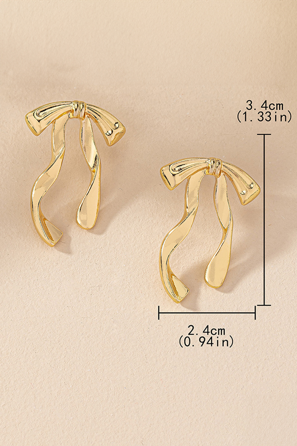 Gold Bow Knot Plated Alloy Stud Earrings - loveforevers
