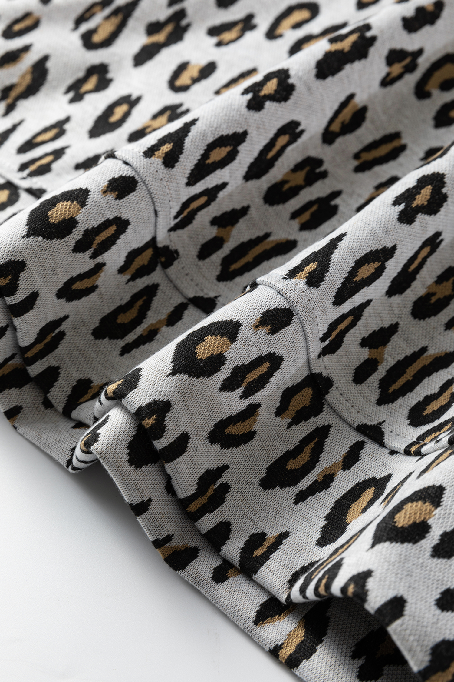 Beige Leopard Print Casual Tee and Pants 2pcs Outfit - loveforevers