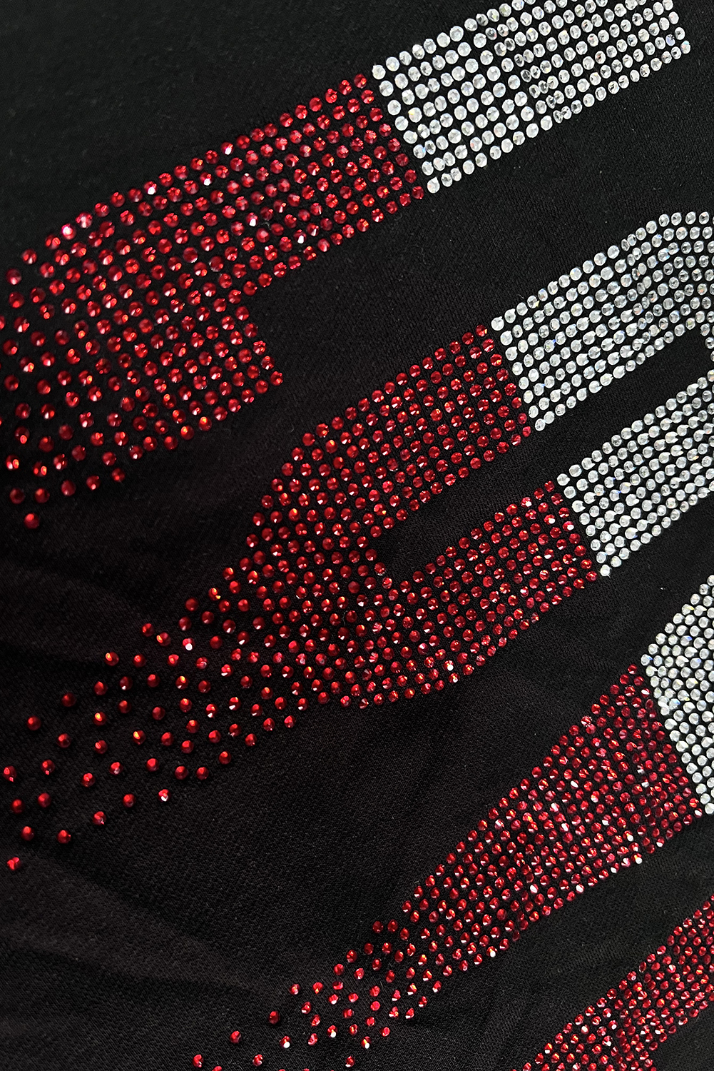 Black Rhinestone LOVE Graphic Crewneck Valentines Sweatshirt - loveforevers