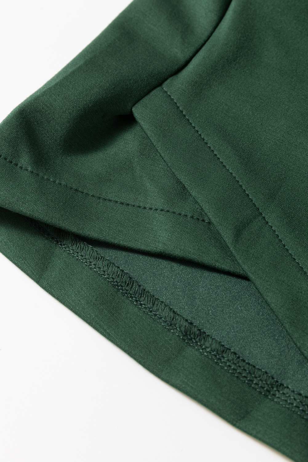 Blackish Green Collared Half Zip French Terry Knit Drawstring Casual Romper - loveforevers