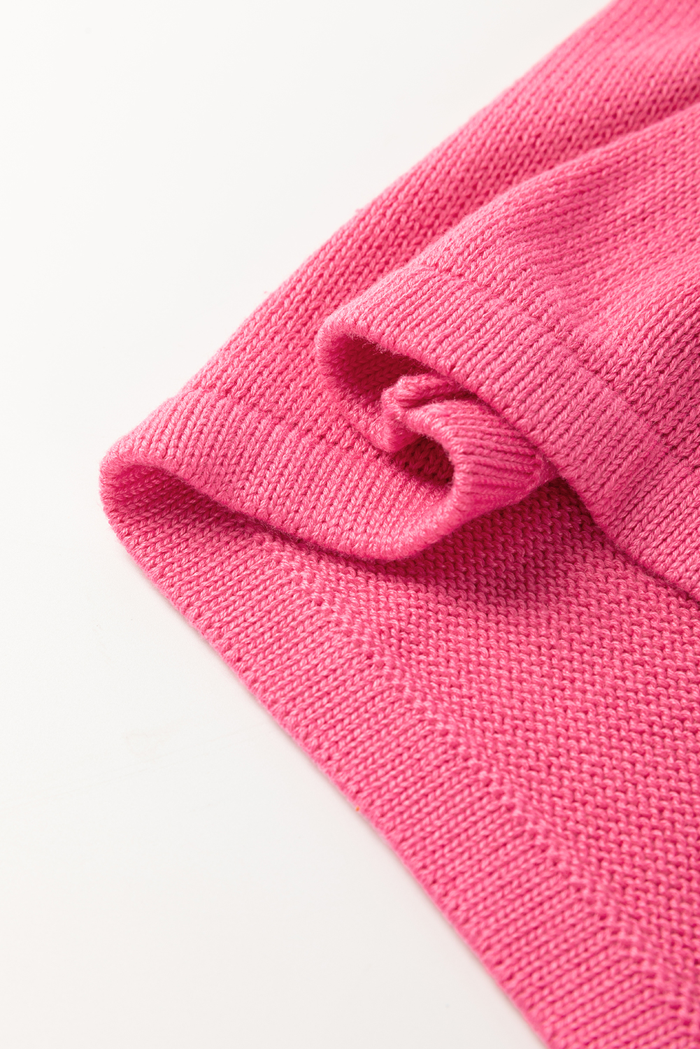 Bright Pink Contrast Trim Pearl Detail Sweater Tank Top - loveforevers
