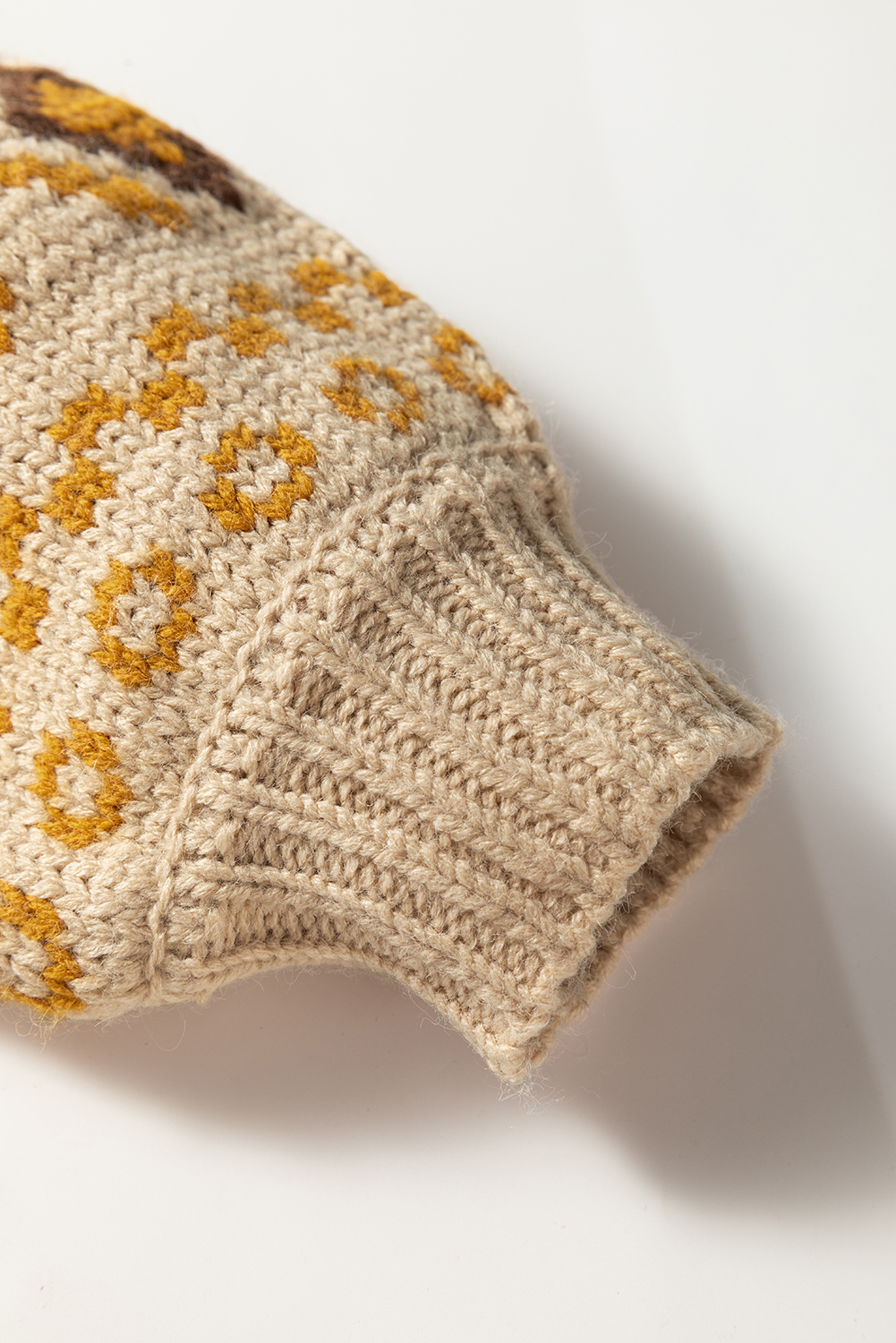 Khaki Western Pattern Knitted Button V Neck Cardigan Sweater - loveforevers