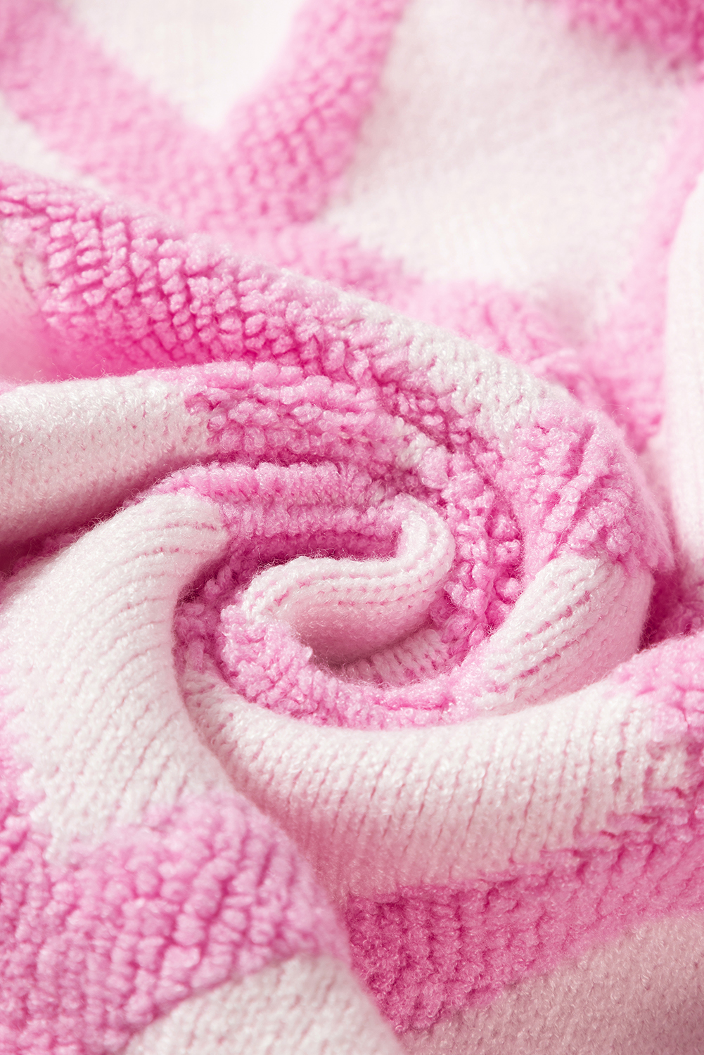 Pink Rhombus Pattern Knit Open Front Pocketed Cardigans - loveforevers