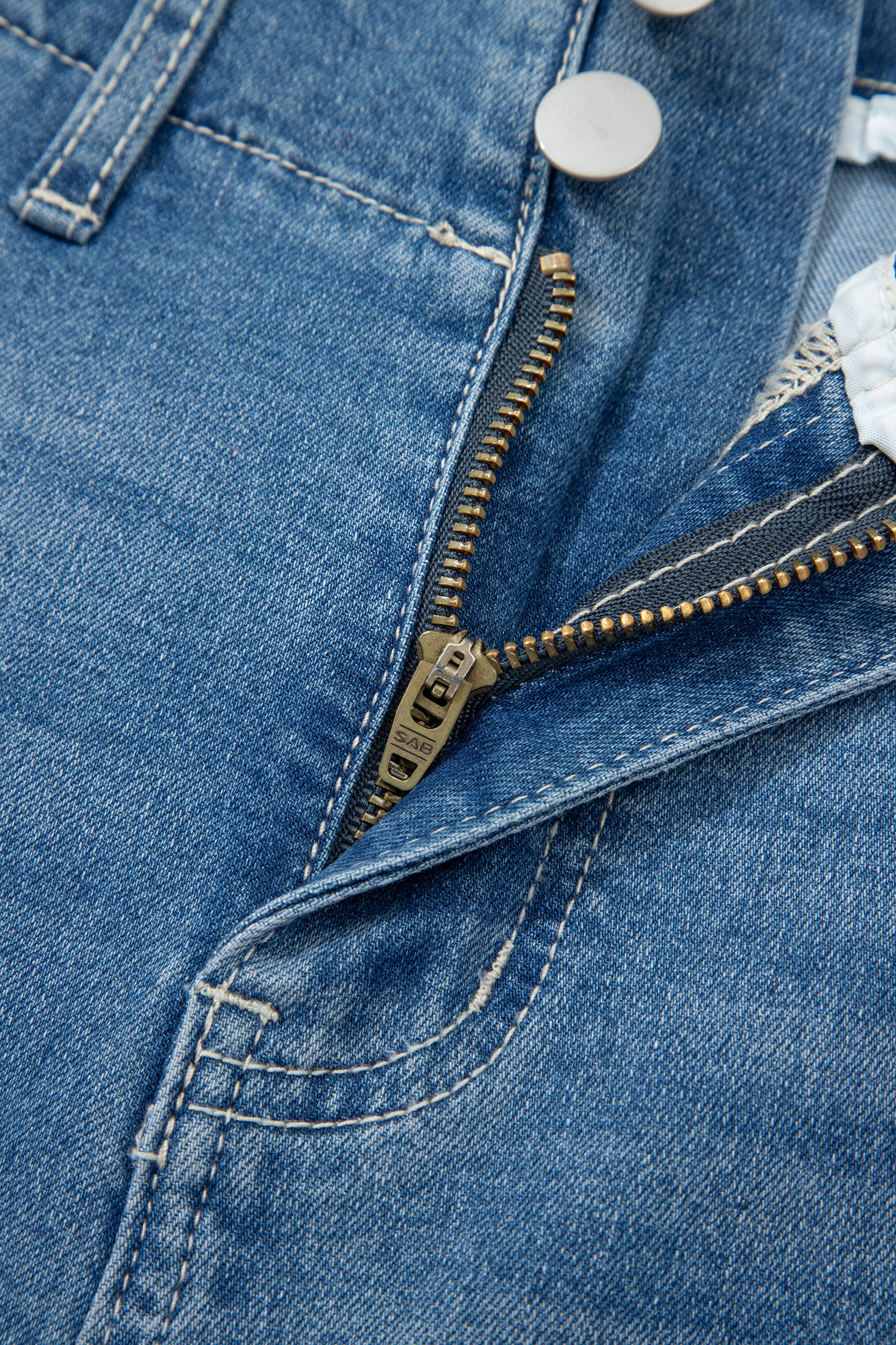 Sky Blue Medium Wash Cuffed Barrel Jeans - loveforevers