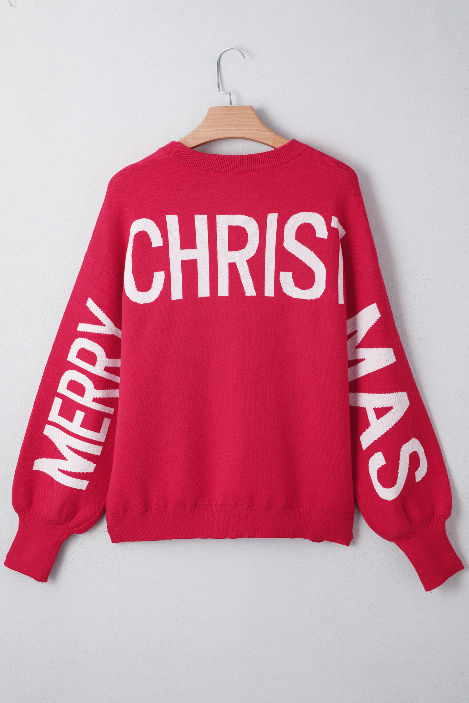 White Chenille Graphic Drop Shoulder Holiday Sweater - loveforevers