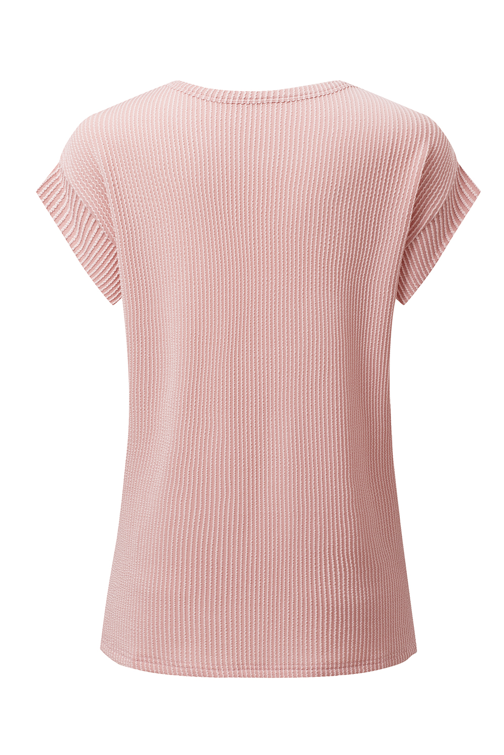 Gray Twisted Rib Wide Sleeve Crew Neck T Shirt - loveforevers