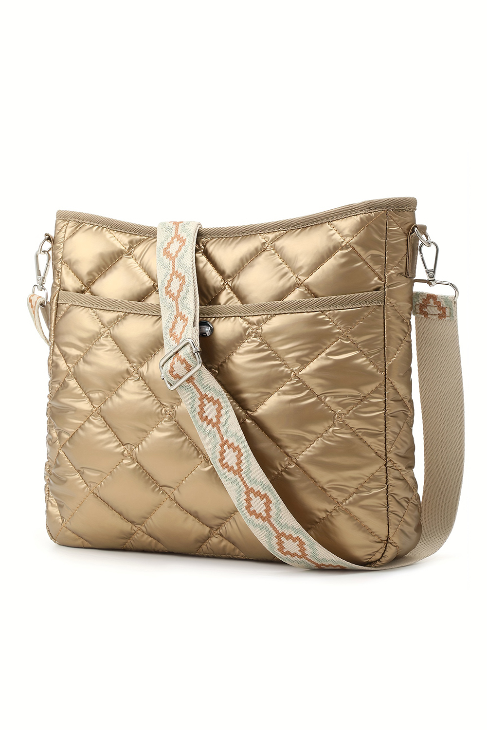 Gold Quilted Large Capacity Shoulder Bag - loveforevers