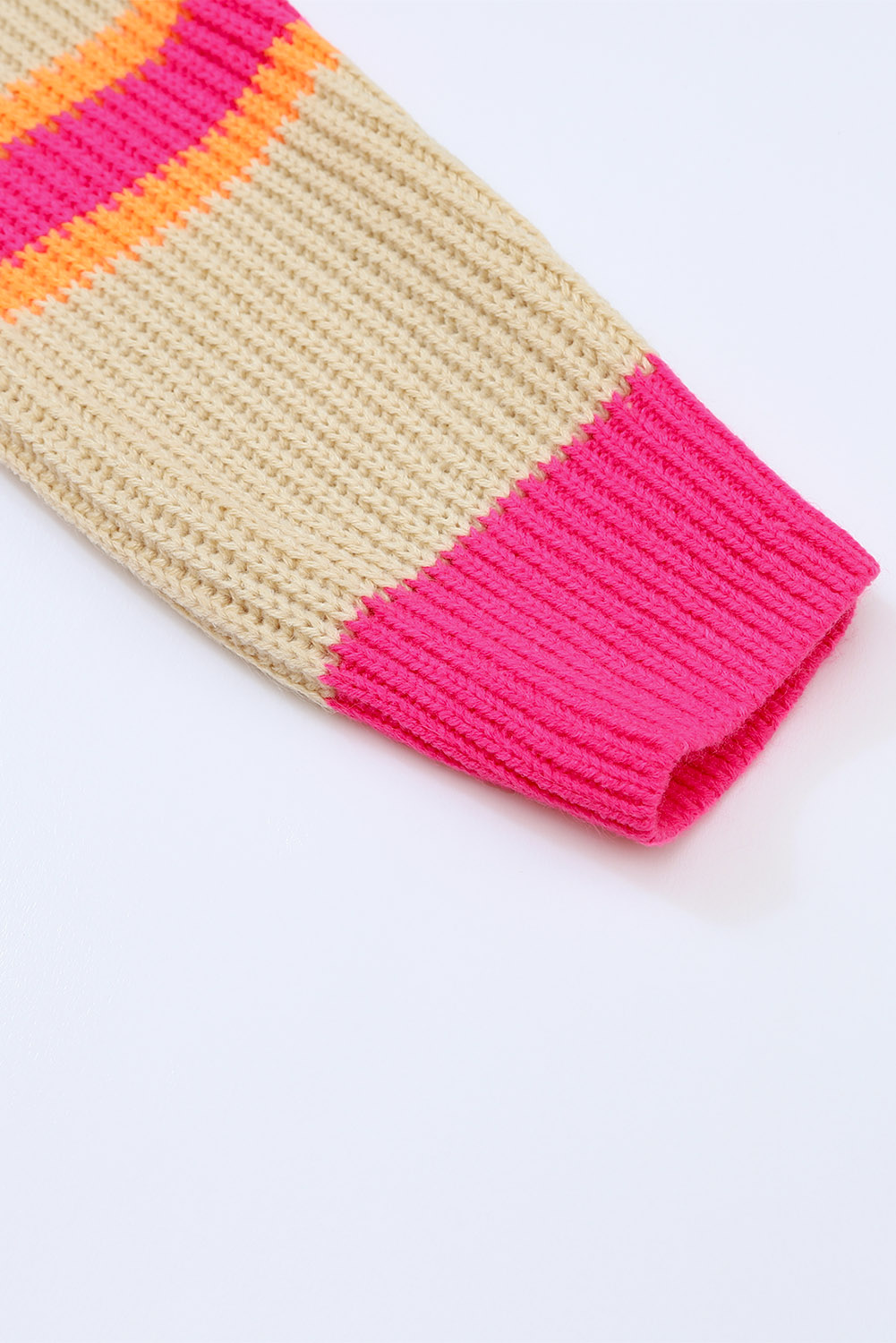 Stripe Printed Ribbed Long Knitted Cardigan - loveforevers