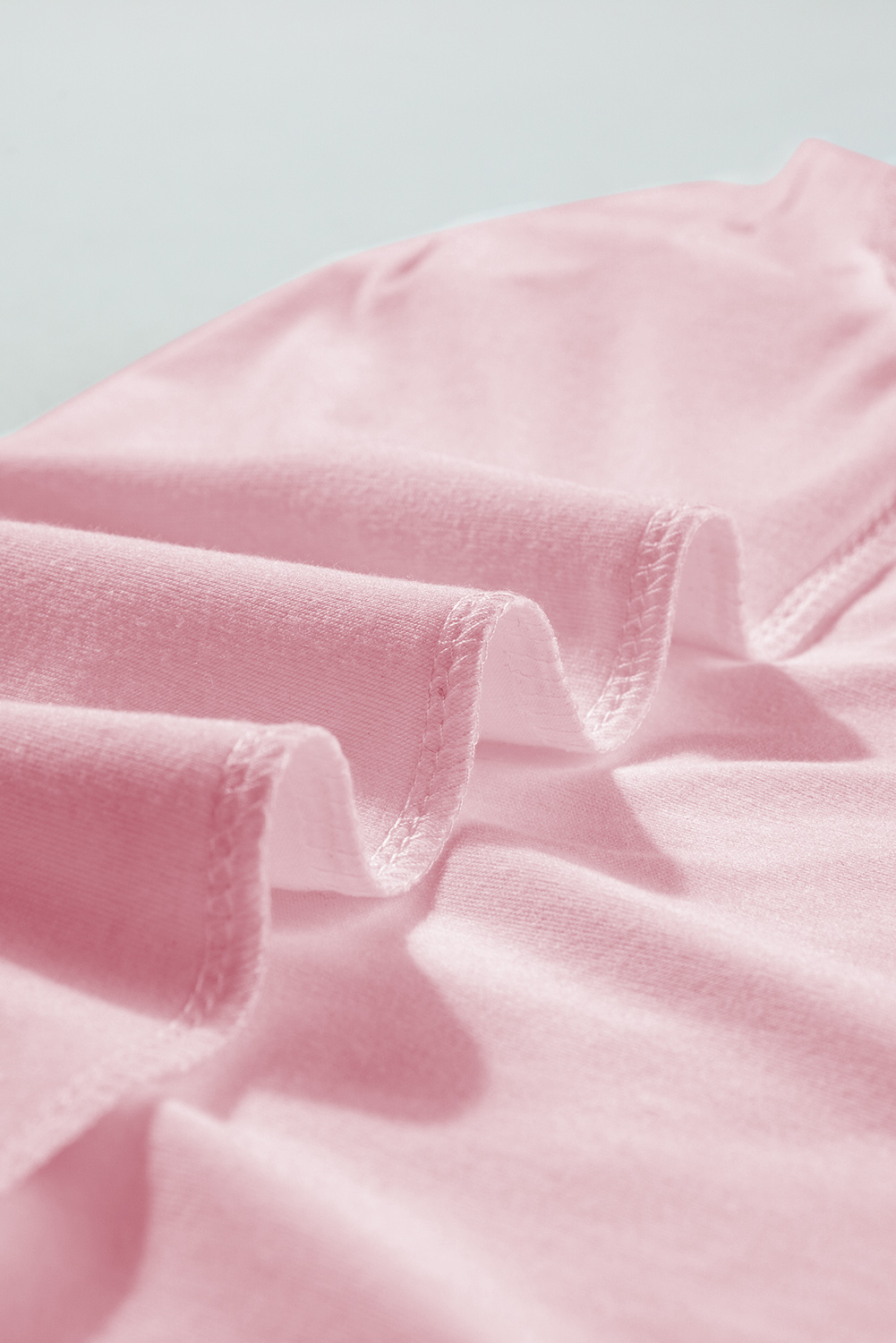 Pink Seamed Detail Contrast Lace Raglan Sleeve Tee - loveforevers