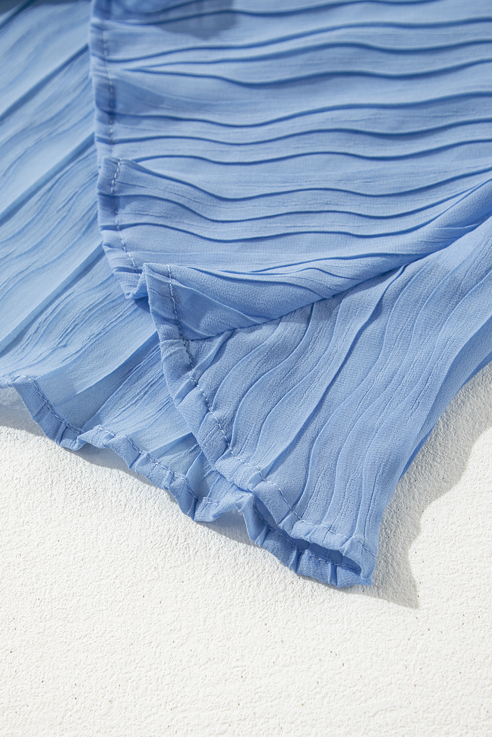Myosotis Textured Pleated Tied Mock Neck  Flowy Tank Top - loveforevers