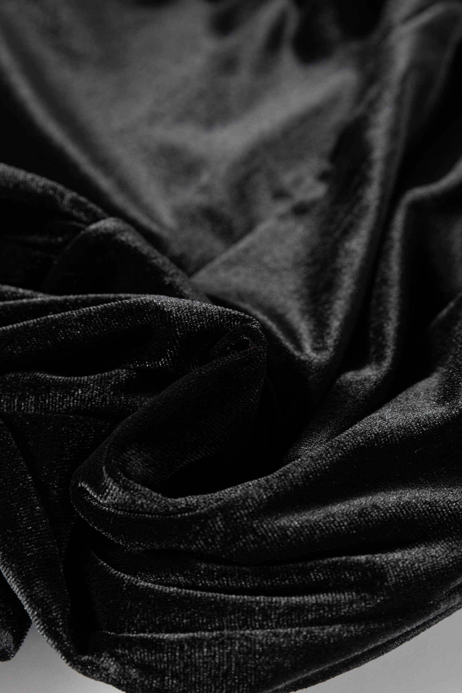 Black Shiny Velvet Drawstring High Waist Straight Leg Casual Pants - loveforevers