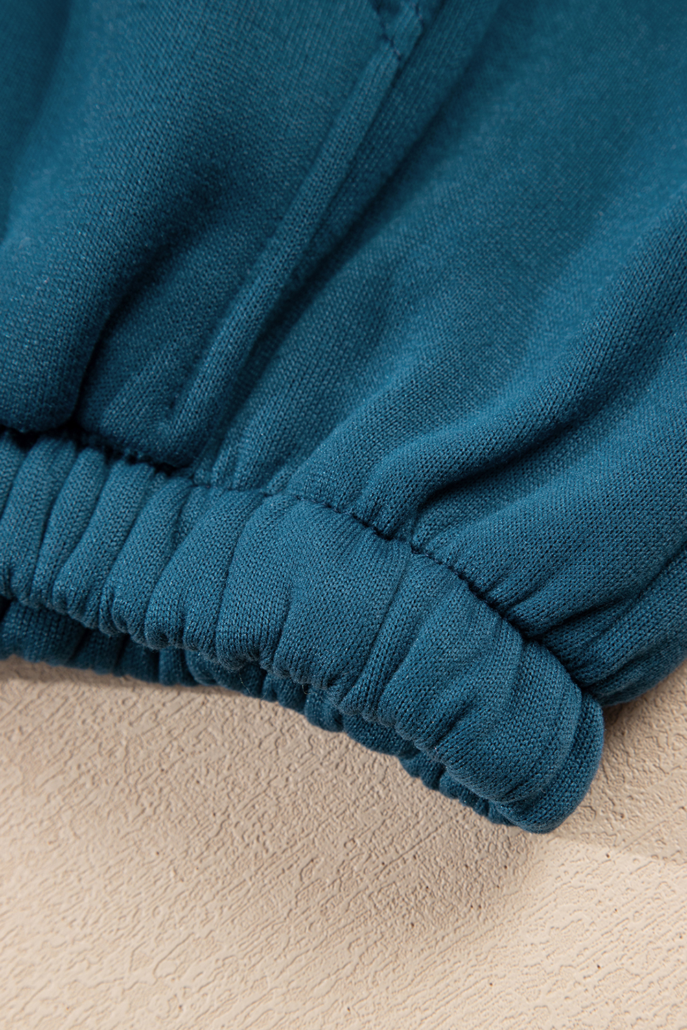 Peacock Blue Cozy Hooded Sweatshirt Drawstring Elastic Waistband Cargo Pant Set - loveforevers