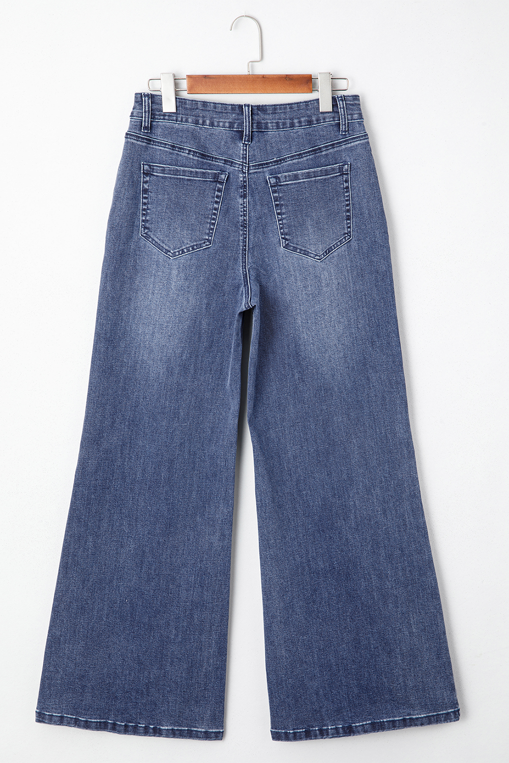 Dirty blue High Waist Button Zip Fly Bell Bottom Jeans - loveforevers