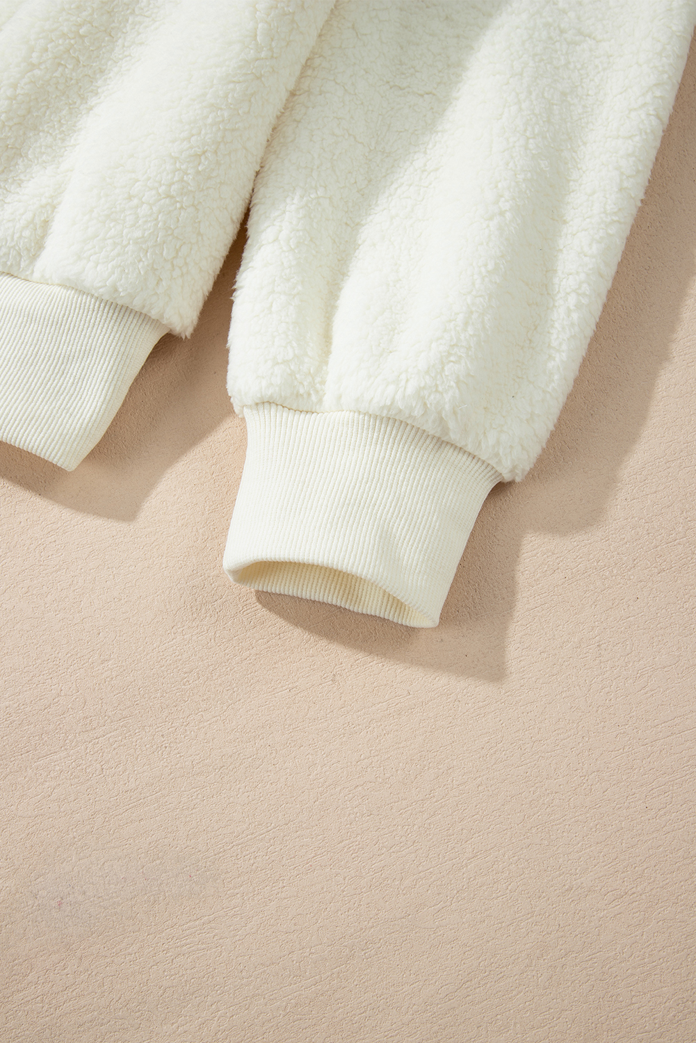 Beige Sherpa HOWDY Patched Pullover Sweatshirt - loveforevers